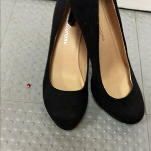 CL by Laundry Black Suede Heels